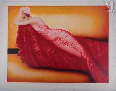 AUGE Philippe (1935-) Femme en robe rose