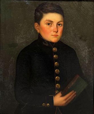 Ecole XIXe. Portrait de jeune garçon. - Photo 1