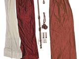 three pieces of clothing and a cane on a white background