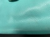 tiffany green leather purse with gold hardware