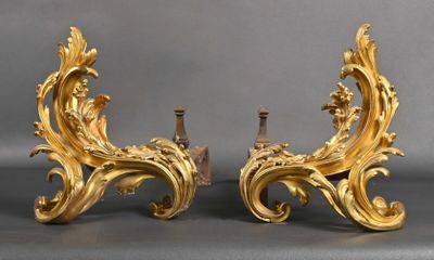 pair of antique french gilves in gilded gold leaf design