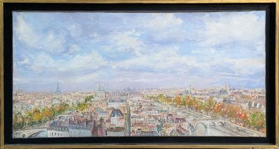 tableau représentant une vue de Paris depuis la tour Eiffel