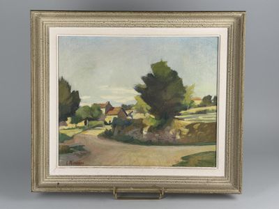 Louis MARÉCHAL (1884-1971). "Paysage aux chaumières".