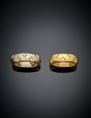 deux alliances en or et diamants