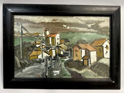 Jean Claude CALLAUD, Roche Colombe (Ardèche), 1983, Huile su…