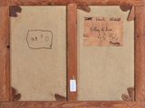 an old picture of a piece of cardboard with writing on it