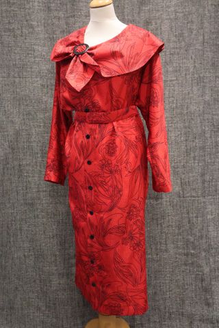 Pierre CARDIN Création Paris – Amusante robe Vintage rouge à moti...