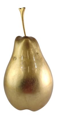 brass pear on a white background with a white background