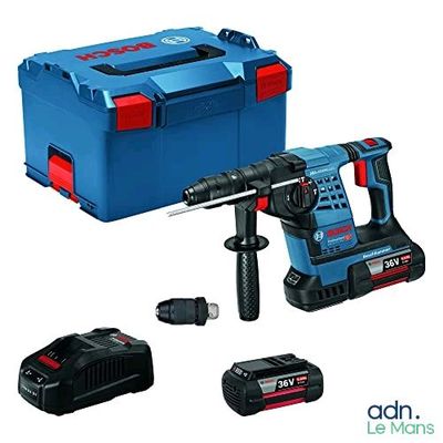 Marteau électrique Bosch avec deux batteries et un coffret à outils