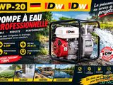 une affiche faisant la promotion d'une pompe à eau portant les inscriptions « dwp - 20 » et « dwp - 20 »