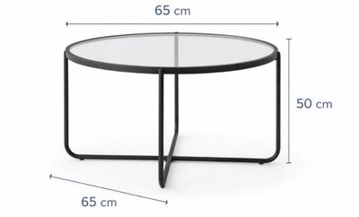 les dimensions d'une table basse avec un plateau en verre