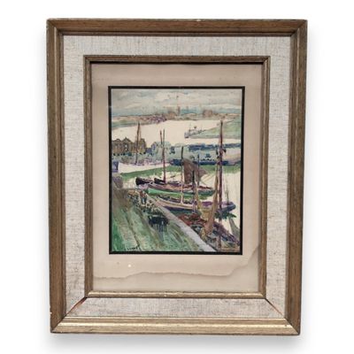 Léon LONDOT (1878-1953) Le port animé