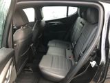 the back seat of a car with the door open and a seat belt down
