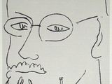 a drawing of a man with glasses and a beard