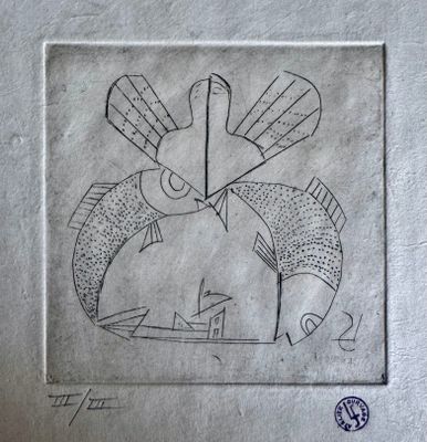 l'image d'un dessin d'oiseau sur une feuille de papier