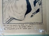 a drawing of a woman sitting on a chair