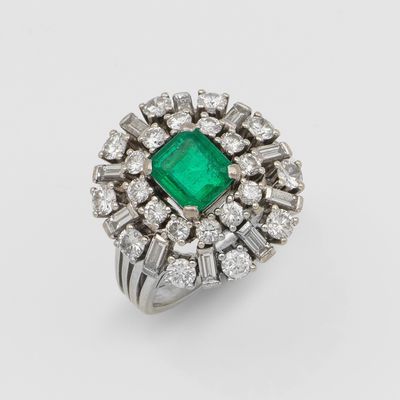 an emerald and diamond ring
