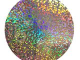 a close up view of a circular holographic pattern on a white background