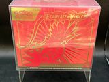 a close up of a red box with a dragon on it