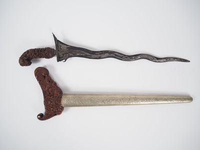 Malaisie, fin XIXe Poignard dit « kriss » la poignée et le w…