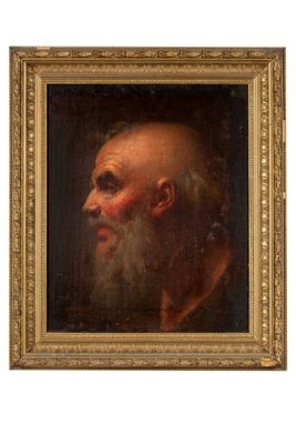 un tableau représentant un vieil homme barbu, avec une barbe blanche