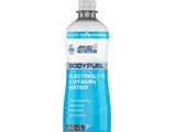 une bouteille d'eau électrolytique « Body Fuel » sur fond blanc