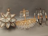 several different types of chandeliers are displayed on a white surface