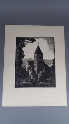 a picture of a black and white picture of a church
