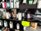many different types of products on the shelves in the store