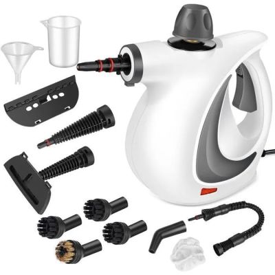 a close up of a vacuum cleaner and accessories on a white background
