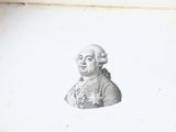 an old book with a drawing of a man in a military uniform