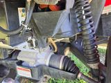 a close up view of the front end of a red motorcycle