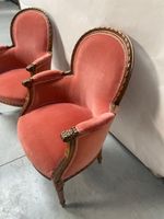 Paire de Bergères en bois mouluré et sculpté de style Louis … (photo 3)