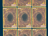 six squares of yellow and black squares with a black hole in the middle of them