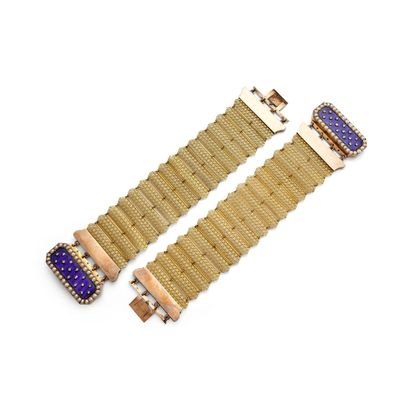 Pierre Desaint - Paris 1777 Rare Paire DE Bracelets ÉMail BL…