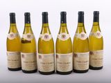 six bouteilles de vin sont alignées sur une surface blanche