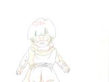 dessin représentant un jeune Gohan vêtu d'une combinaison spatiale et coiffé d'un casque
