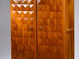 pair of art deco walnut armoires