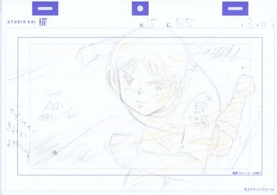 croquis représentant un jeune homme en combinaison spatiale, assis devant un écran d'ordinateur
