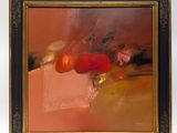 a picture of a painting of fruit on a table