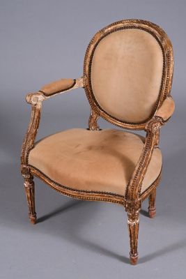 pair of louis xvi style armchairs in the manner of louis ii