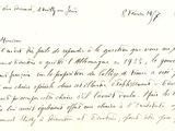 une vieille lettre manuscrite, écrite à l'encre noire sur du papier blanc