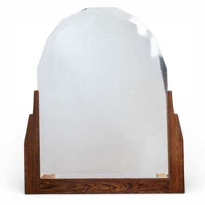 TRAVAIL ART DÉCO Miroir en ébène et glace biseautée H : 81 c…