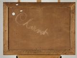an old wooden easel with a chalkboard with a writing on it