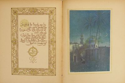 an open book with a picture of a mosque and a picture of a mosque