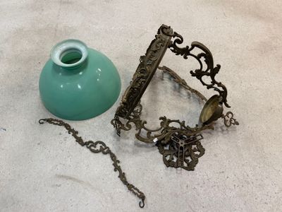 Suspension fin XIX°, opaline verte