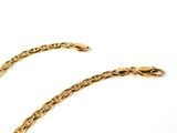 yellow gold plated curb link chain necklace with lobster clasp