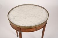 Table bouillotte en placage de bois, plateau amovible garni … (photo 5)