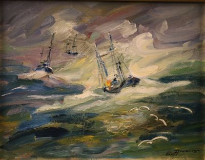 Albert PROUX (né en 1943) "Saint-Jean de Luz retour de pêche…