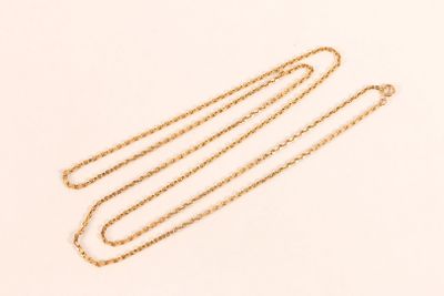 Collier sautoir en or jaune 750 ‰ à maille forçat allongée, … - Photo 1